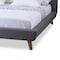 Baxton Studio Jonesy Mid-century Grey Upholstered Full Size Platform Bed 120-6702 - alternate 2